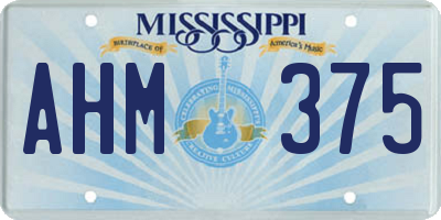 MS license plate AHM375