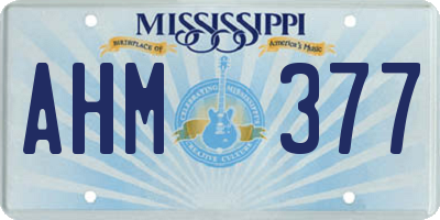 MS license plate AHM377