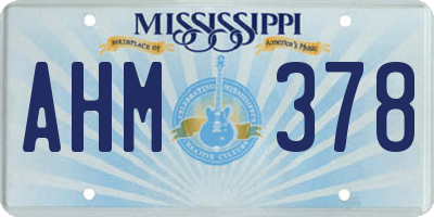 MS license plate AHM378