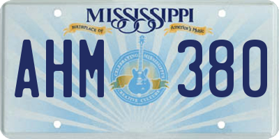 MS license plate AHM380