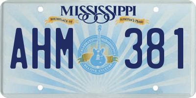 MS license plate AHM381