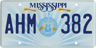 MS license plate AHM382
