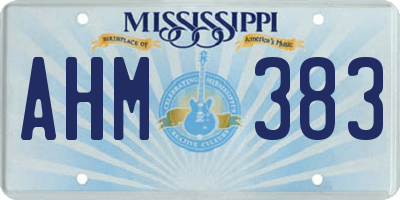 MS license plate AHM383
