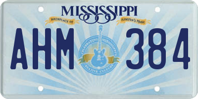 MS license plate AHM384