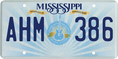 MS license plate AHM386