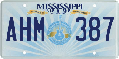 MS license plate AHM387