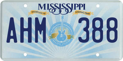 MS license plate AHM388