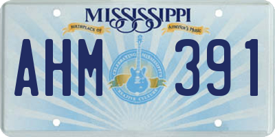 MS license plate AHM391