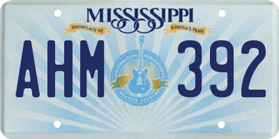 MS license plate AHM392