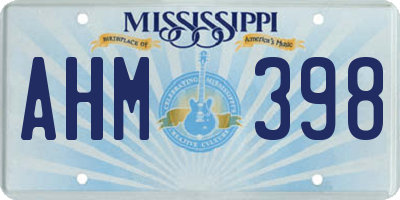 MS license plate AHM398