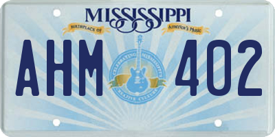 MS license plate AHM402