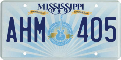 MS license plate AHM405