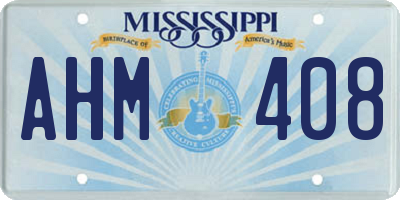 MS license plate AHM408