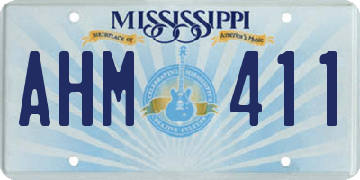 MS license plate AHM411
