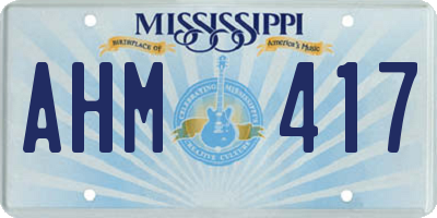 MS license plate AHM417