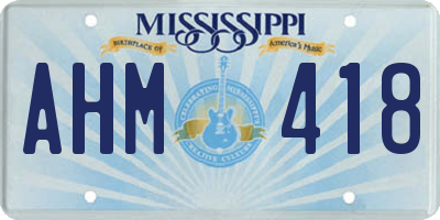 MS license plate AHM418