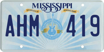 MS license plate AHM419