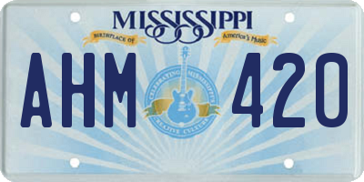 MS license plate AHM420