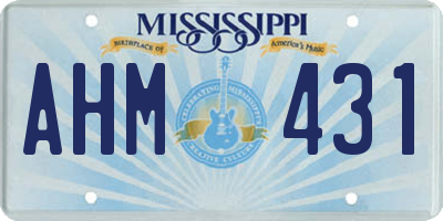 MS license plate AHM431