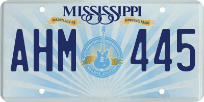 MS license plate AHM445