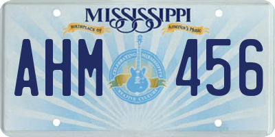MS license plate AHM456