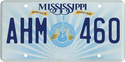 MS license plate AHM460