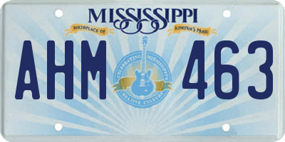 MS license plate AHM463