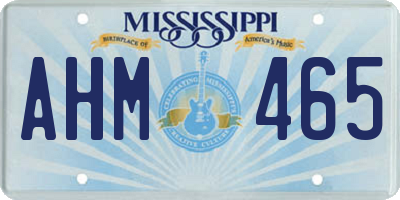 MS license plate AHM465