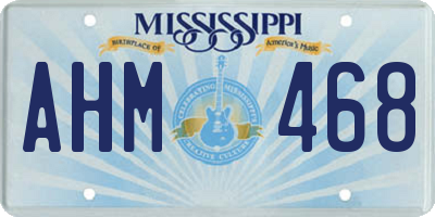 MS license plate AHM468