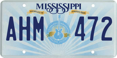 MS license plate AHM472
