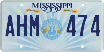 MS license plate AHM474