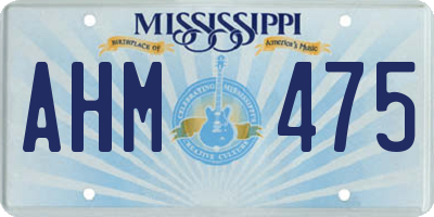 MS license plate AHM475