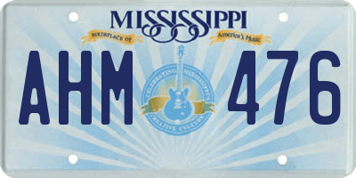 MS license plate AHM476