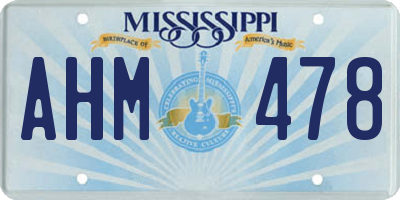 MS license plate AHM478