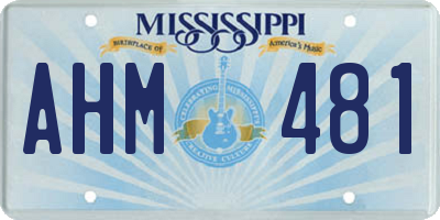 MS license plate AHM481