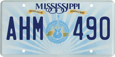 MS license plate AHM490