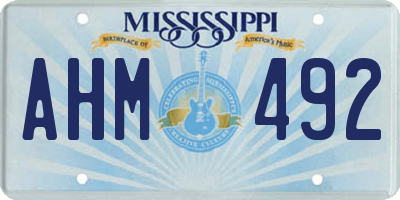 MS license plate AHM492