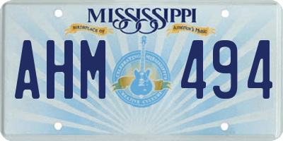 MS license plate AHM494