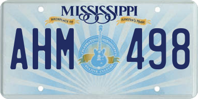 MS license plate AHM498