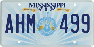 MS license plate AHM499