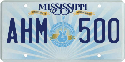 MS license plate AHM500