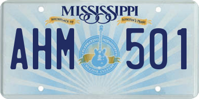 MS license plate AHM501
