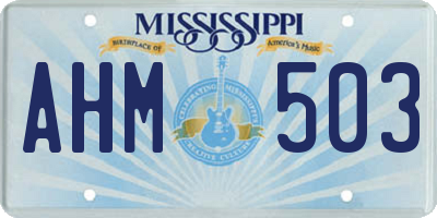 MS license plate AHM503