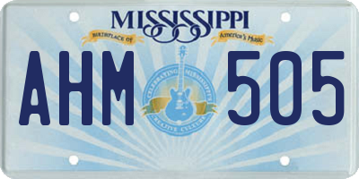 MS license plate AHM505