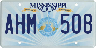 MS license plate AHM508