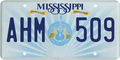 MS license plate AHM509
