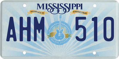 MS license plate AHM510