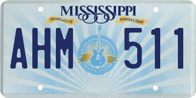 MS license plate AHM511