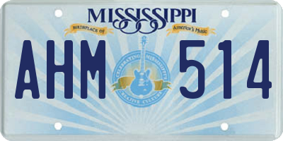 MS license plate AHM514