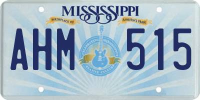 MS license plate AHM515